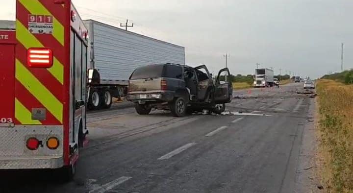 Choque en la Reynosa-San Fernando deja cinco personas muertas