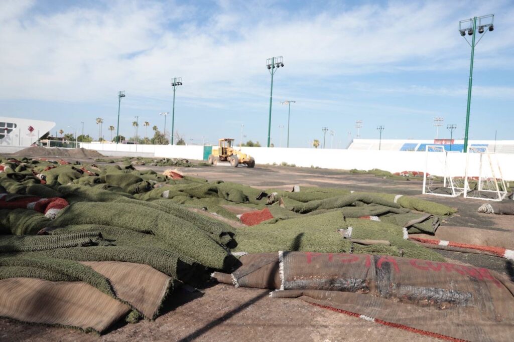 Rehabilitan canchas de fut rap de la Unidad Deportiva “Benito Juárez” en Nuevo Laredo