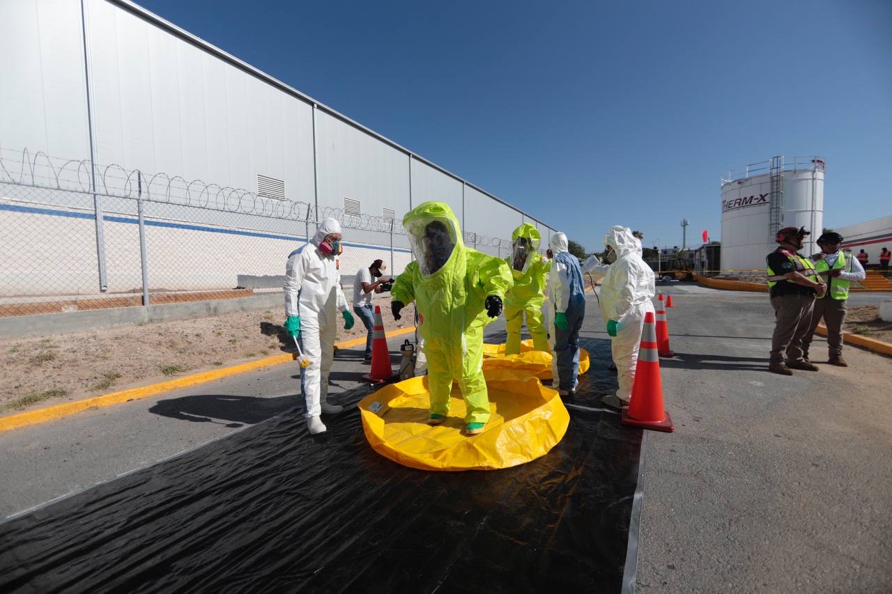 Realizan simulacro para atender emergencias químicas en Nuevo Laredo