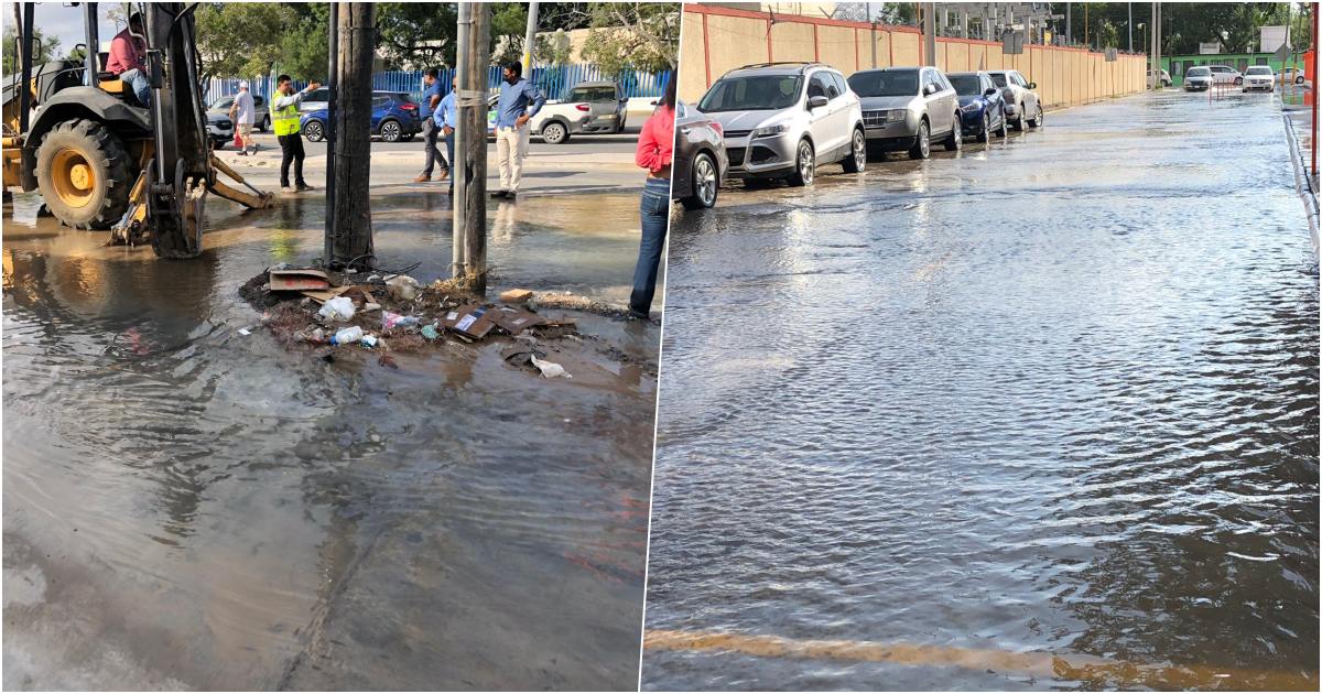 Se registra mega fuga de agua en Matamoros