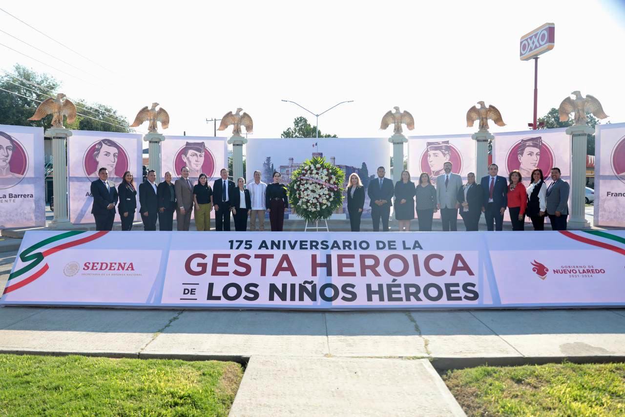 Conmemoran 175 aniversario de la gesta heroica de los Niños Héroes en Nuevo Laredo