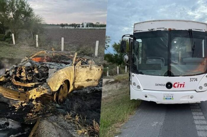 Choca contra autobús sobre la Matamoros-Reynosa; logran rescatarlo