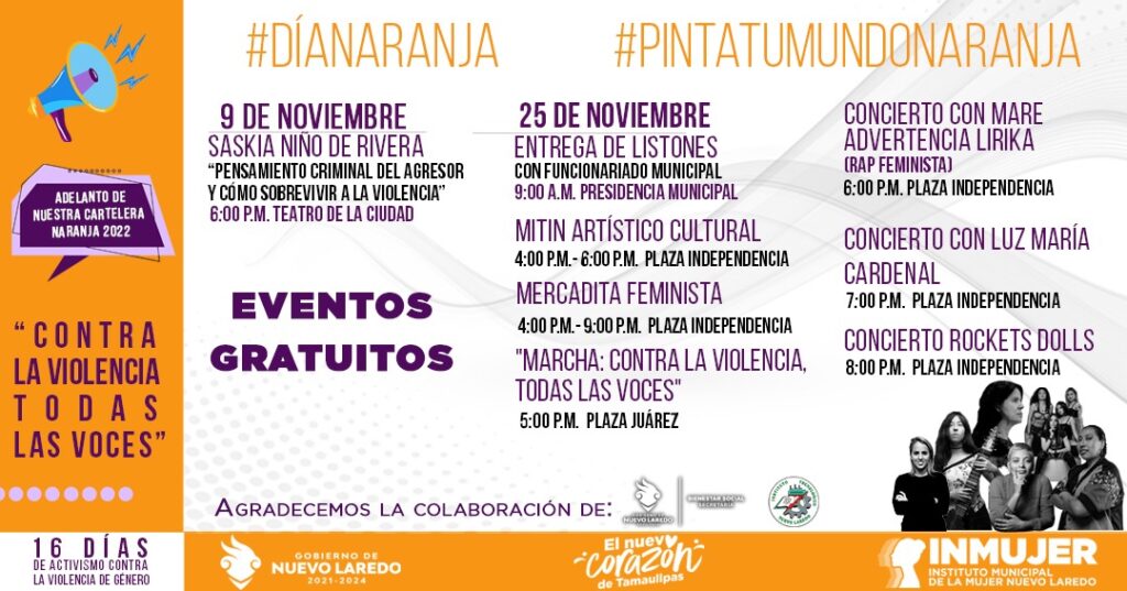 Impulsan Gobierno de Nuevo Laredo e INMUJER 16 días de activismo por la eliminación de la violencia contra la mujer