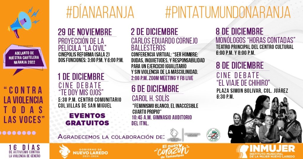 Impulsan Gobierno de Nuevo Laredo e INMUJER 16 días de activismo por la eliminación de la violencia contra la mujer