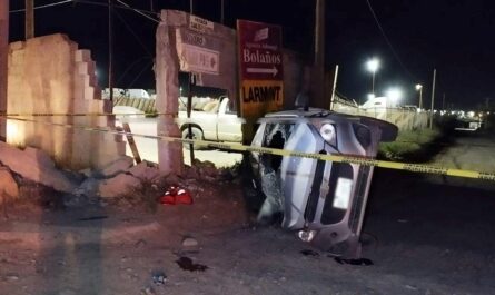 Fallece tras chocar y volcarse la Carretera Nacional en Nuevo Laredo