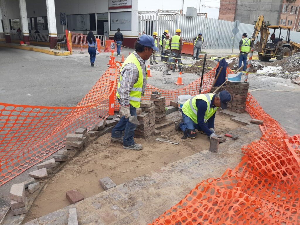 Avanzan obras de mejora en el acceso al Puente I, en Nuevo Laredo