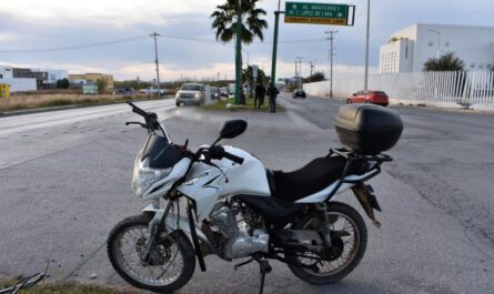 Tras choque en Nuevo Laredo motociclista resulta con algunos golpes