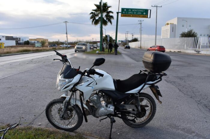 Tras choque en Nuevo Laredo motociclista resulta con algunos golpes