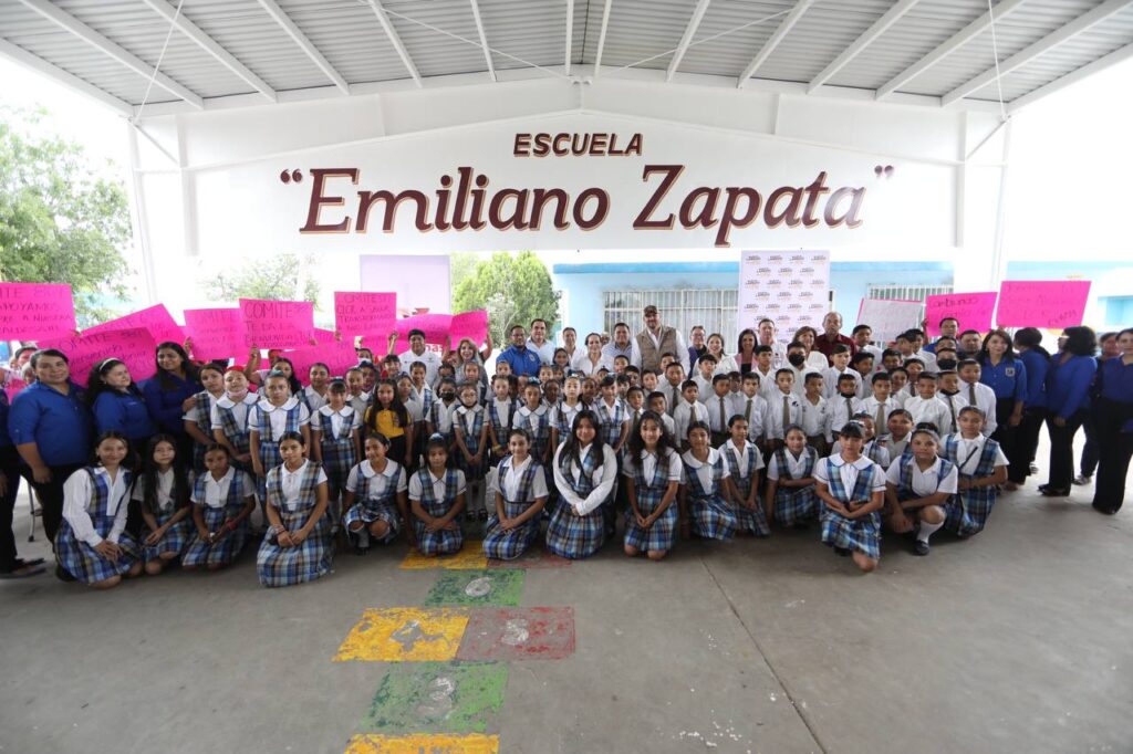 Construye Gobierno de Nuevo Laredo techumbre en escuela primaria