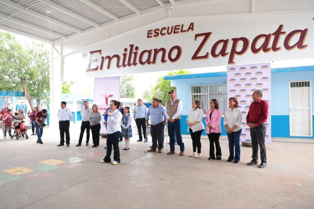 Construye Gobierno de Nuevo Laredo techumbre en escuela primaria