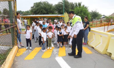 Aprenden estudiantes de primaria “Estado de Tamaulipas” sobre cultura vial