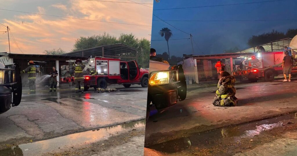 Apoya Protección Civil de Nuevo Laredo a sofocar incendio de Anáhuac, Nuevo León