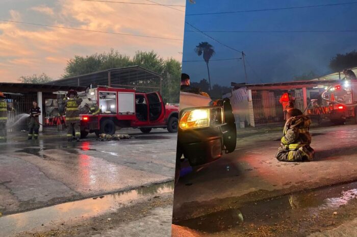Apoya Protección Civil de Nuevo Laredo a sofocar incendio de Anáhuac, Nuevo León