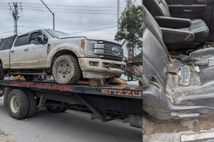 Aseguran vehículos y equipo tras enfrentamiento en Reynosa