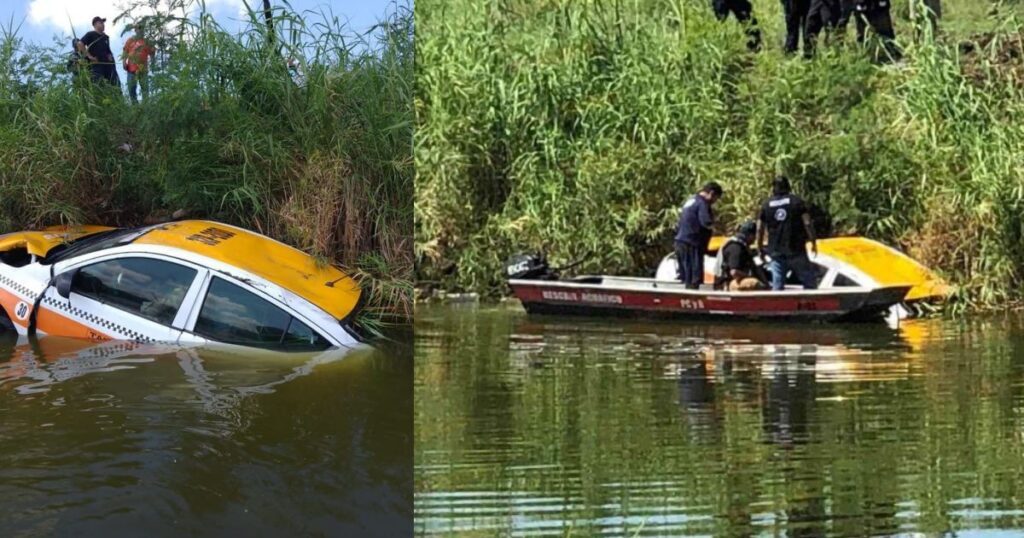 Taxista muere ahogado tras caer en canal en Reynosa