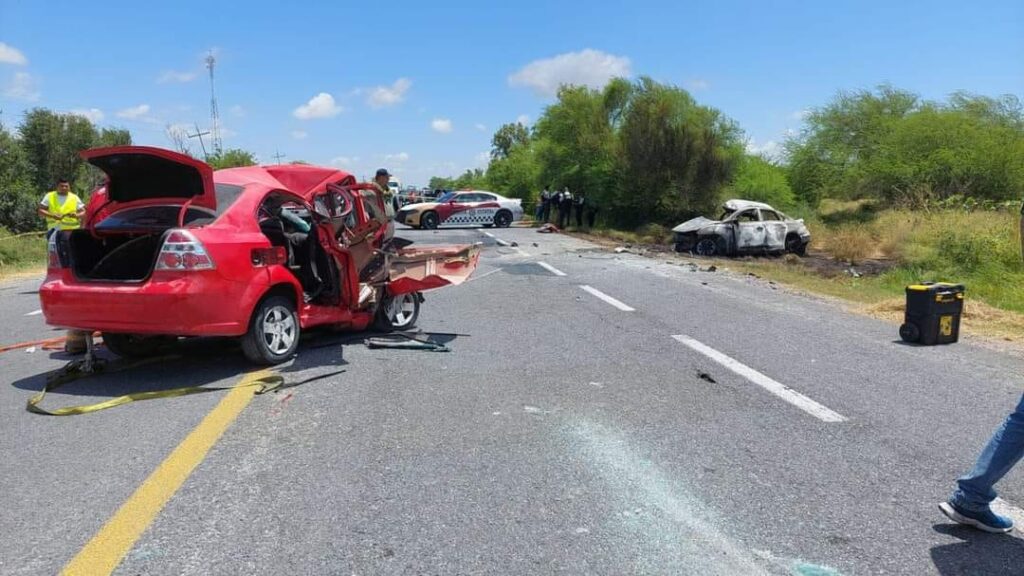 Terrible choque en la carretera Matamoros-San Fernando deja 6 muertos