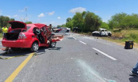 Terrible choque en la carretera Matamoros-San Fernando deja 6 muertos