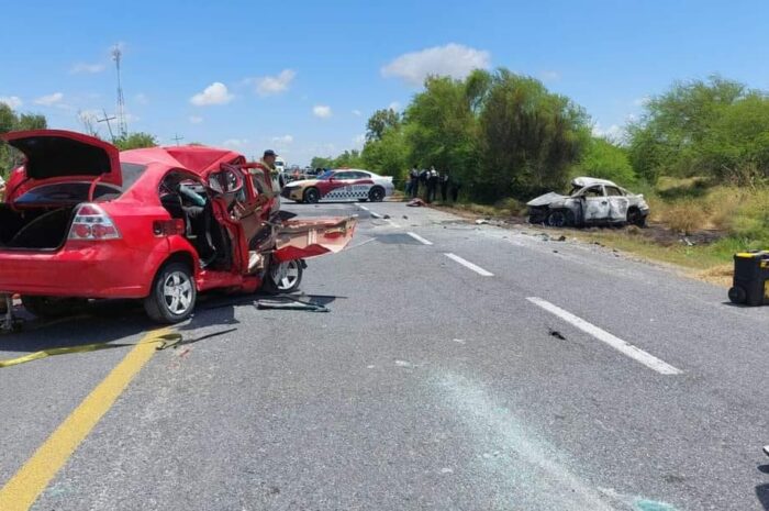 Terrible choque en la carretera Matamoros-San Fernando deja 6 muertos