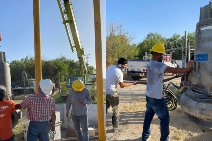 Realiza COMAPA Nuevo Laredo reemplazo de bomba de captación número 4 en planta suroriente