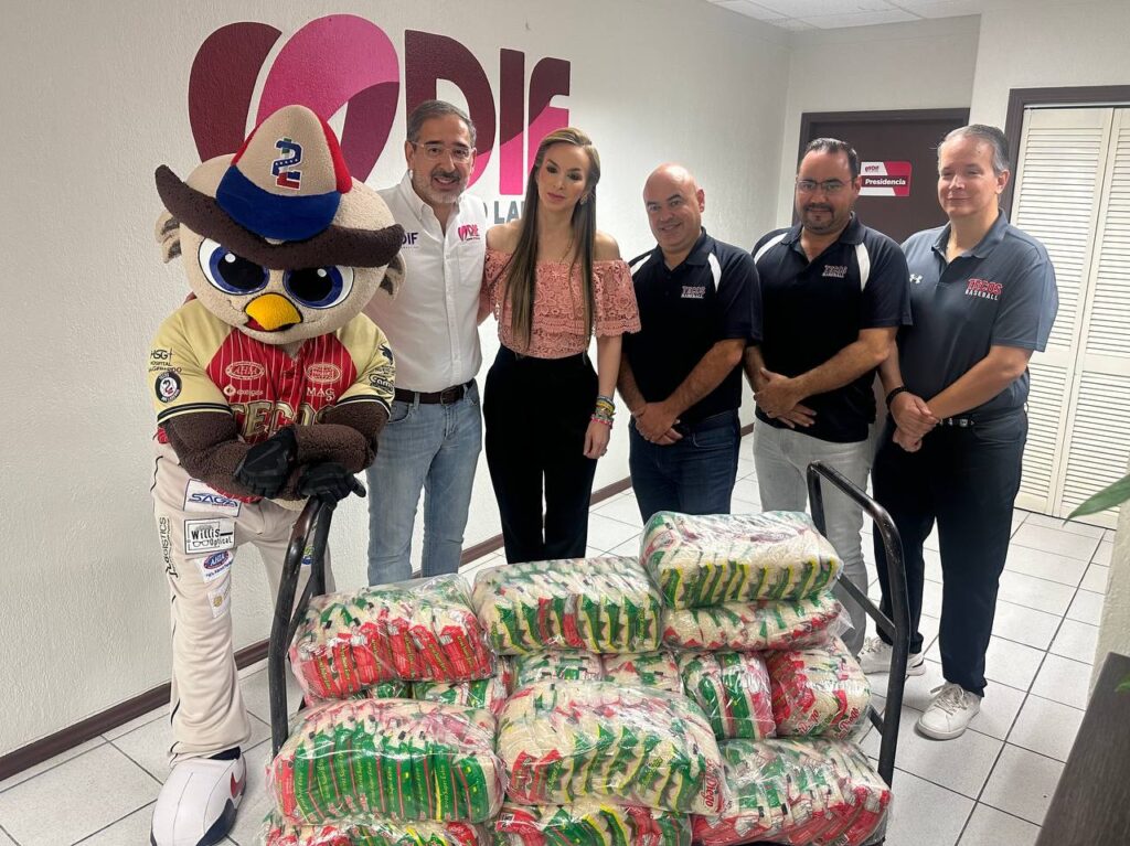 Donan Tecolotes 2 toneladas de arroz al DIF Nuevo Laredo y las distribuyen en brigada de donación