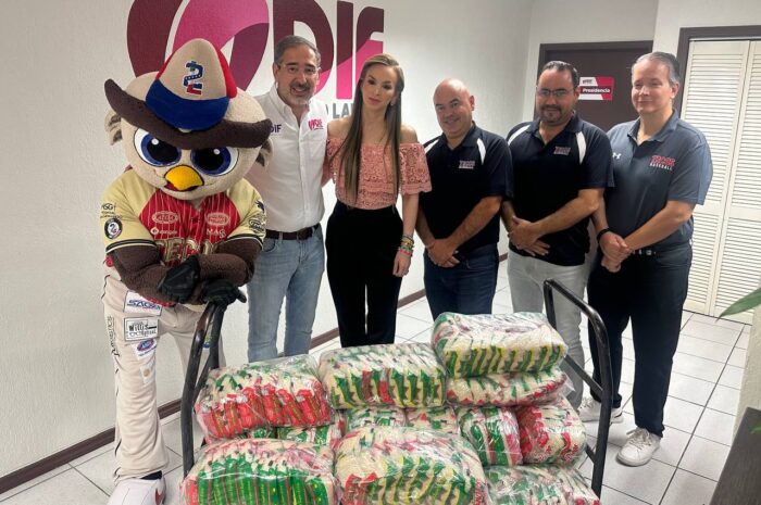 Donan Tecolotes 2 toneladas de arroz al DIF Nuevo Laredo y las distribuyen en brigada de donación