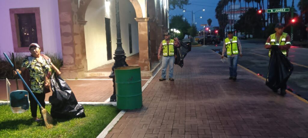 Brinda Gobierno de Nuevo Laredo atención inmediata a limpieza de calles y espacios públicos tras tormenta