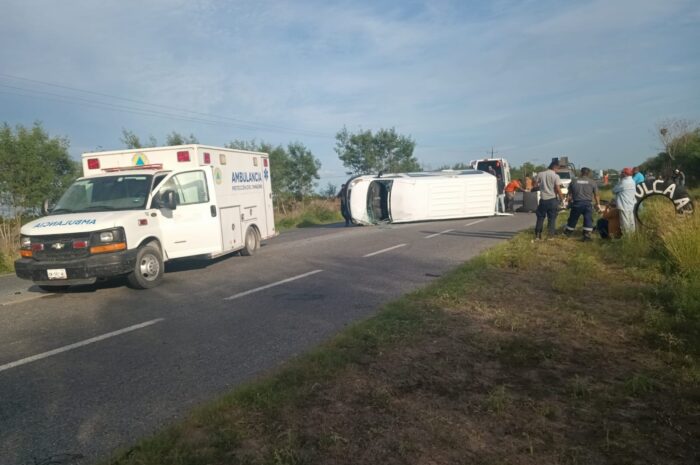 Accidente en la carretera San Fernando-Reynosa deja 9 personas heridas