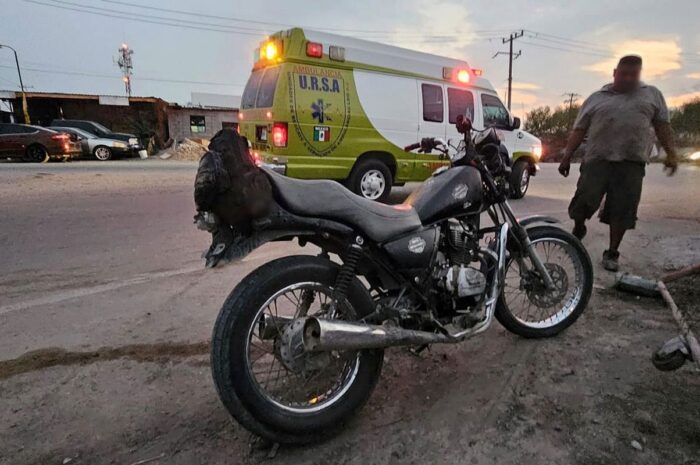 Accidente en Nuevo Laredo: motociclista herido en choque con auto
