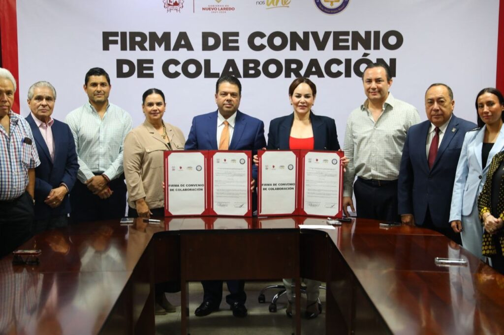 Firman Gobierno de Nuevo Laredo y Colegio de Notarios convenio de colaboración; apoyarán a personal de protección civil y trabajadores municipales