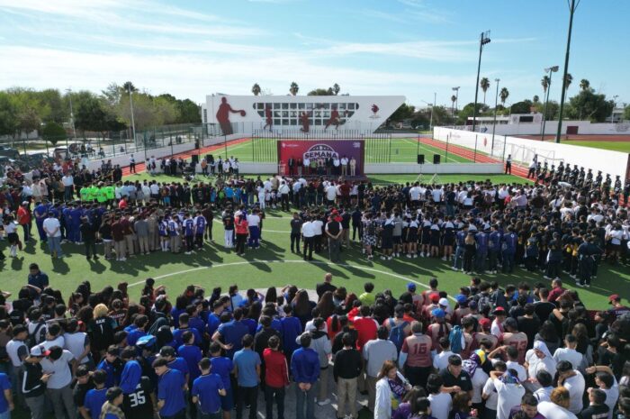 Inaugura alcaldesa Carmen Lilia Canturosas Semana Deportiva Estudiantil con la participación de más de 3 mil estudiantes