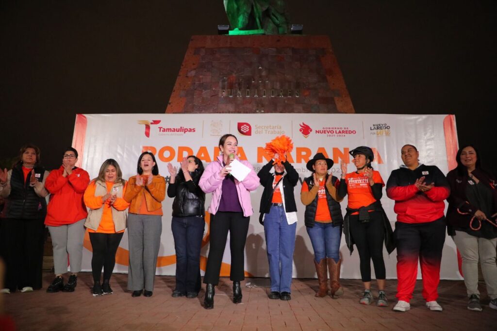 Se unen ciudadanos a Rodada Naranja para crear conciencia sobre la violencia de género