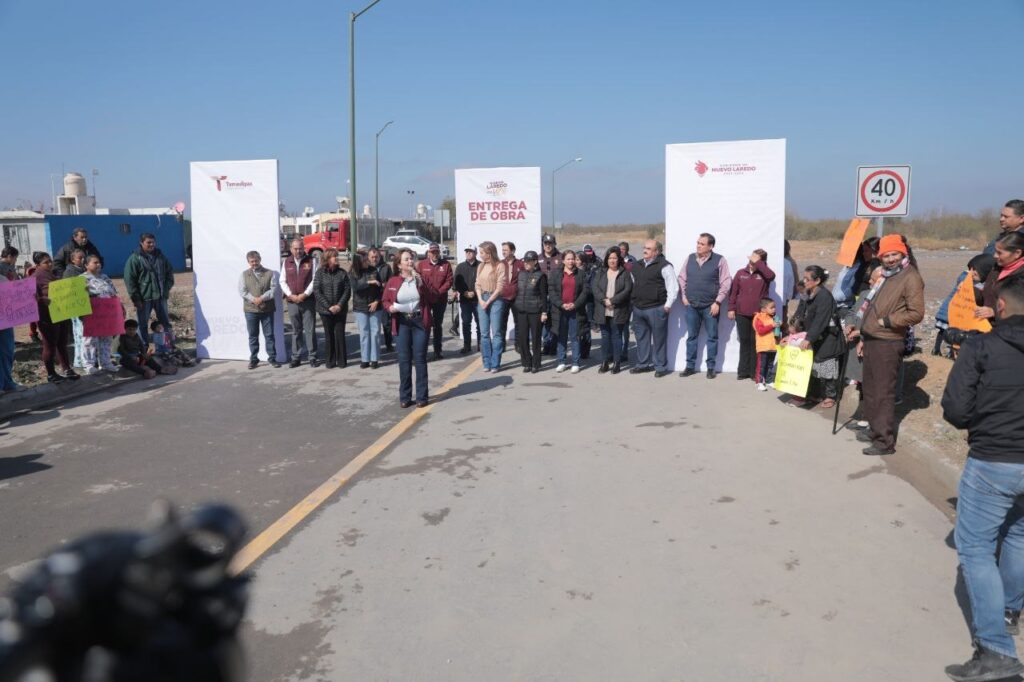 Entrega alcaldesa Carmen Lilia Canturosas obras de infraestructura vial al poniente de Nuevo Laredo