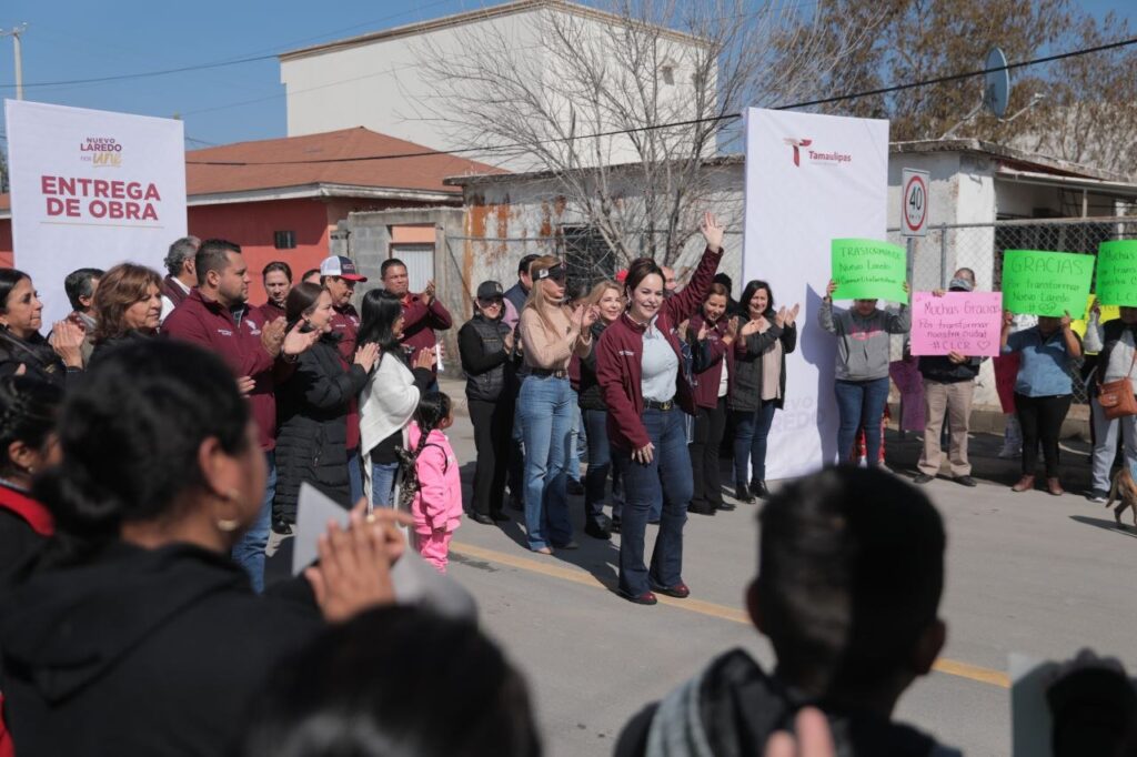 Entrega alcaldesa Carmen Lilia Canturosas obras de infraestructura vial al poniente de Nuevo Laredo