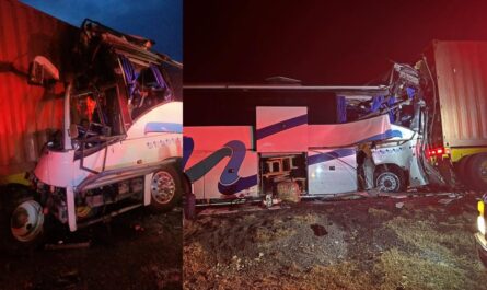 Un muerto y 37 heridos en choque de autobús y tráiler en la Victoria-Zaragoza