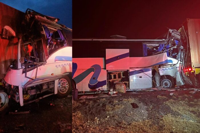 Un muerto y 37 heridos en choque de autobús y tráiler en la Victoria-Zaragoza