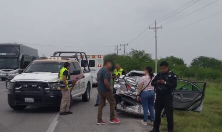 Joven lesionada tras choque en el Libramiento de San Fernando