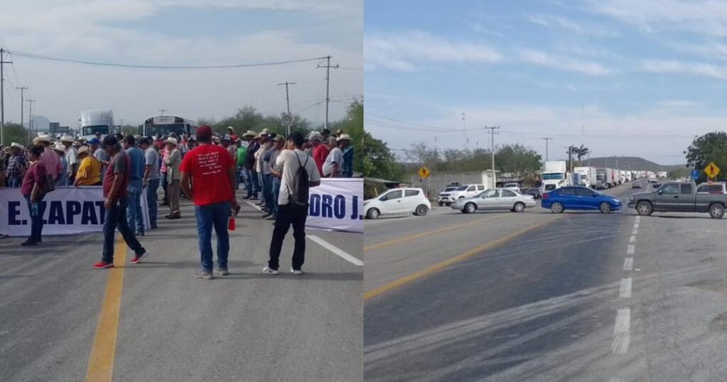 Bloqueo en Carretera Federal 81: protesta interfiere tránsito