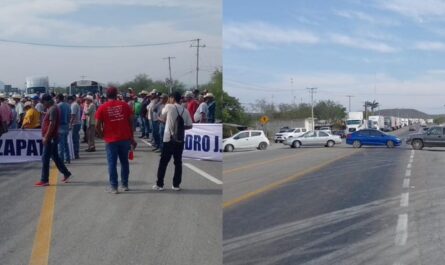 Bloqueo en Carretera Federal 81: protesta interfiere tránsito