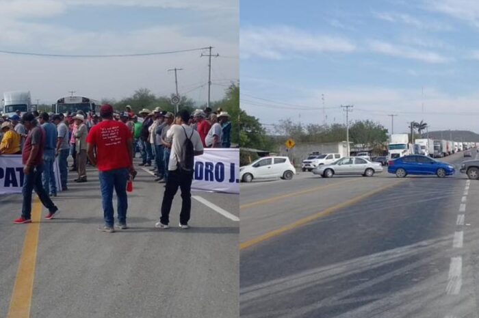 Bloqueo en Carretera Federal 81: protesta interfiere tránsito