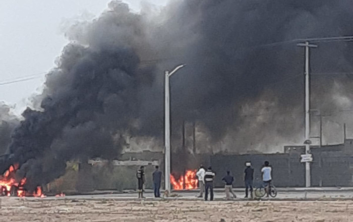 Accidente vial provoca incendio de pipa en Reynosa