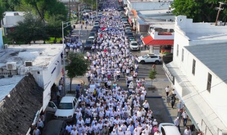 Se unen miles de neolaredenses a marcha pacífica por la democracia