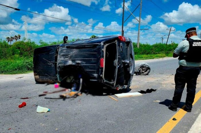 Mujer fallece tras volcadura en la carretera Matamoros-Reynosa