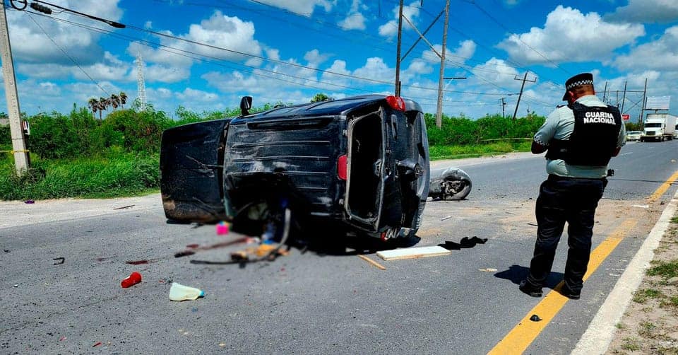 Mujer fallece tras volcadura en la carretera Matamoros-Reynosa