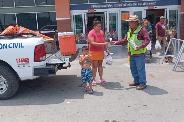 Mantiene Protección Civil operativo con puntos de hidratación ante altas temperaturas en Nuevo Laredo