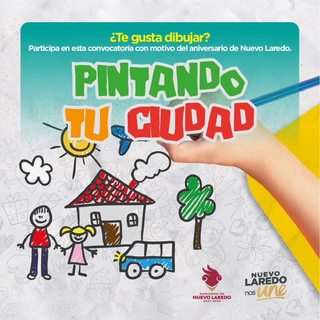 Convoca Gobierno de Nuevo Laredo a concurso de pintura infantil con motivo del aniversario de la ciudad