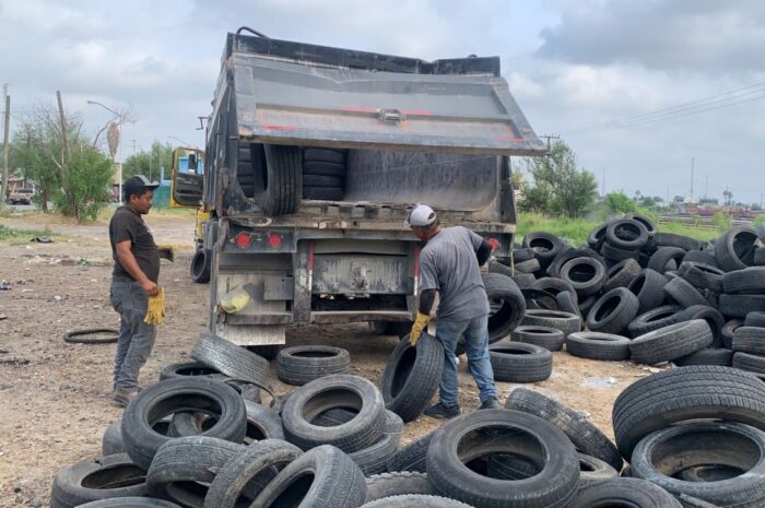 Responde bien ciudadanía a centro de acopio de llantas usadas en Nuevo Laredo; mejora imagen urbana y cuidado de la salud