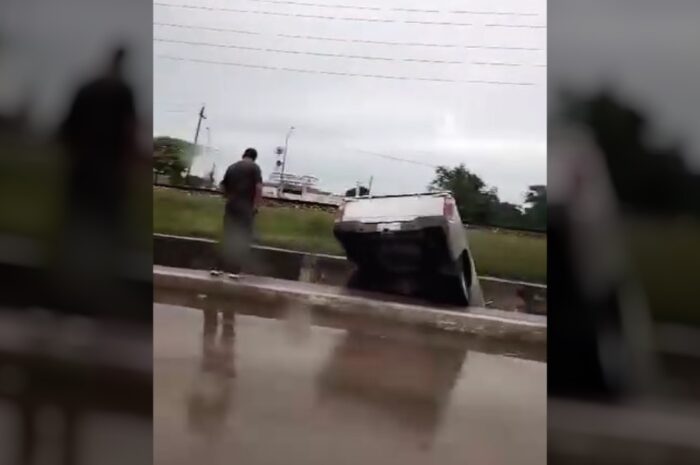 Dos adultos mayores resultan heridos tras caer camioneta en canal en Tampico