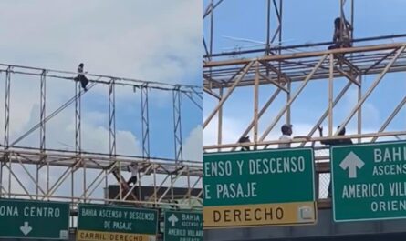 Rescatan a joven que intentó lanzarse desde un puente peatonal en Reynosa