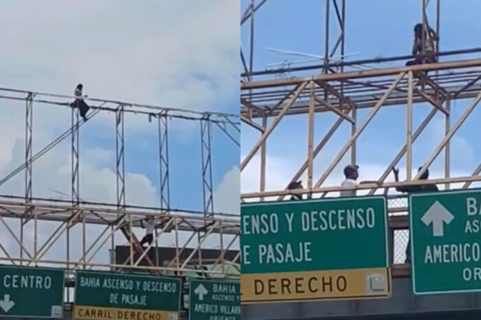 Rescatan a joven que intentó lanzarse desde un puente peatonal en Reynosa