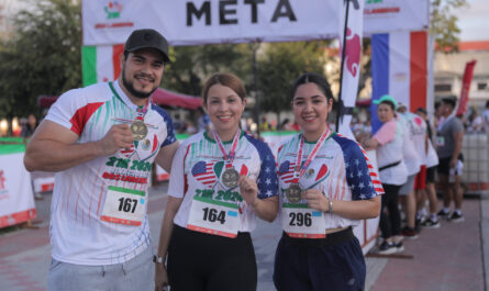 Participan más de 500 corredores en Maratón Binacional 21K Dos Laredos "La Carrera de las Fronteras"